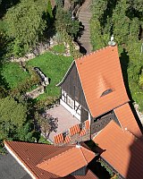
   Blick vom Turm der Frauenkirche aus schräg nach unten   
